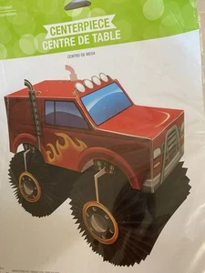 MONSTER JAM PARTY SET #1 MUDSLINGER TRUCK BIRTHDAY BOYS CENTERPIECE LOOT BAGS - Picture 1 of 5