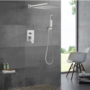 Luxury Shower Faucet Set Rainfall Shower Head Combo Set Wall Mounted Mixer Valve - Picture 1 of 8