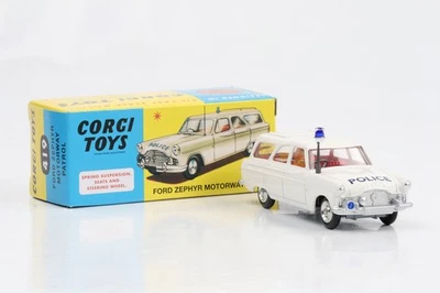 1:48 Corgi Toys Ford Zephir Autobahnpolizei weiß Nummer 419 Repro - Bild 1 von 4