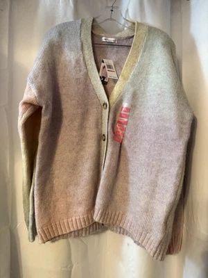 John Paul Richard Cardigan Sweater Chunky Rainbow Ombre Schoolgirl Preppy XXL - Image 1 of 3