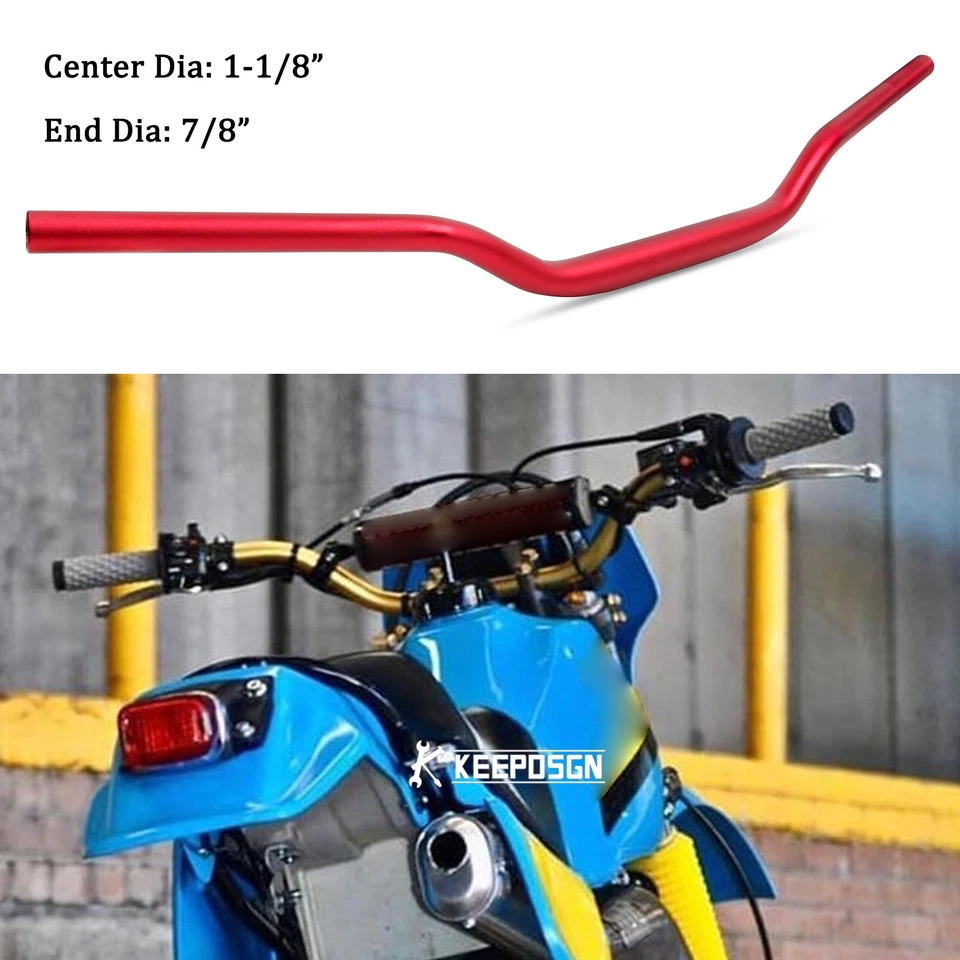 Para Yamaha XT250 XT350 XT500 1-1/8" 28mm guidão gordura barra rastreadora cintura baixa vermelha - Imagem 1 de 4