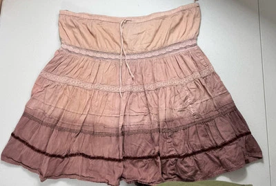 De Colección Falda Angie Talla L Y2K Años 90 Blusa Volantes Chica Verano Malva Rosa Boho Volantes Foto 1 de 4