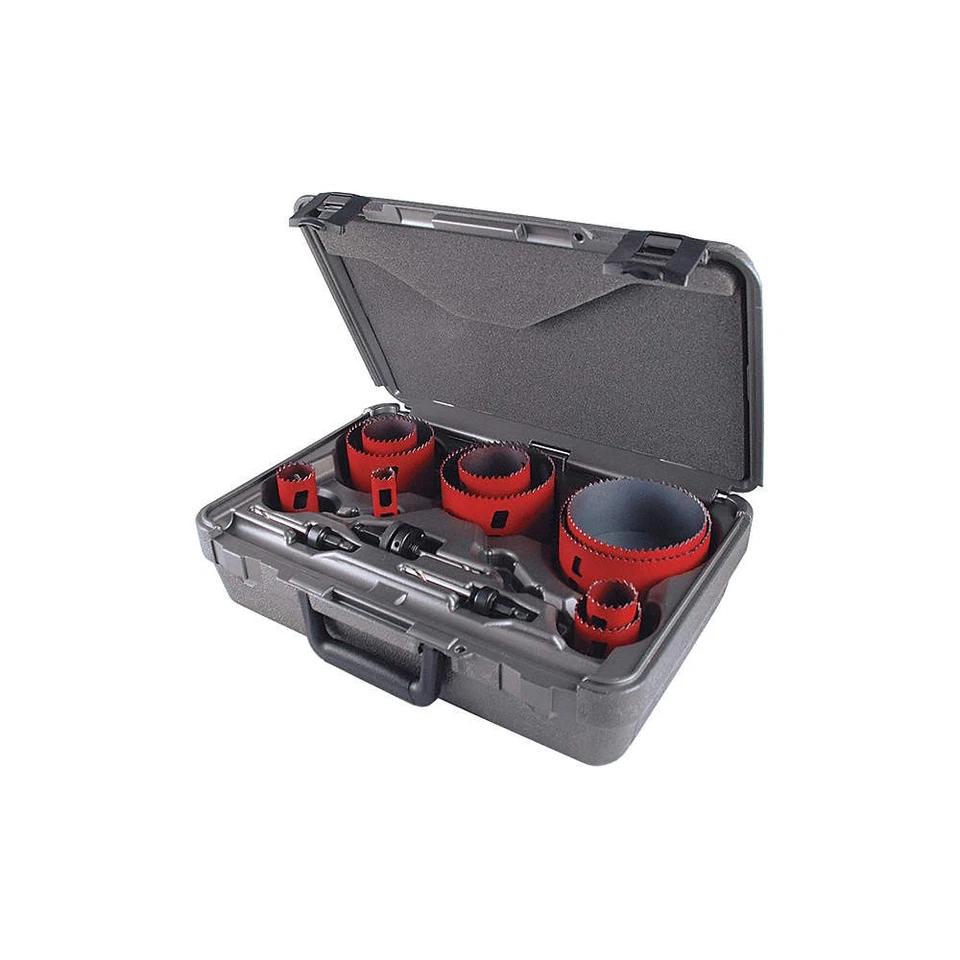 MORSE MHS08E Hole Saw Kit,Saw Range 3/4" to 4-3/4" 53WM61 - Image 1 of 1