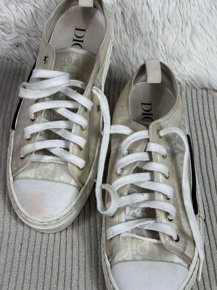 Dior B23 Oblique Low Top Shoes Mens Size 8 EU 41 White Translucent Made Italy - Image 1 of 4
