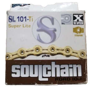 YBN Soulchain 10 Speed Chain for Shimano Sram Campagnolo , Ti Super Lite Gold - Picture 1 of 3