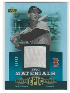 2006 Upper Deck Ted Williams Epic Materials Blue Game Worn Jersey Card #'d /99 - Picture 1 of 2