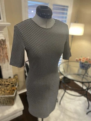 Theory Black and White Checkered Mini Shift Dress Size 00 - Image 1 of 4