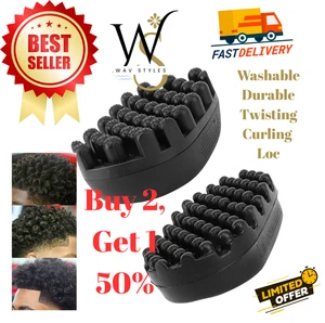 Washable Rubber Twist Curl Hair Brush Loc Twisting Comb Coil Afro Sponge Barber - Picture 1 of 5