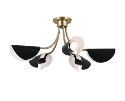 Lámpara de araña Kichler 52558 Arcus 5 luces 30" W - bronce champán/negro Foto 1 de 4