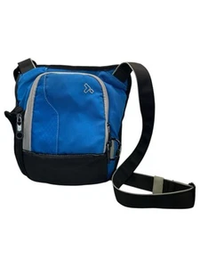 Travelon Crossbody Bag RFID Blue Locking Carabiners 10x10” Anti Theft Unisex - Picture 1 of 9