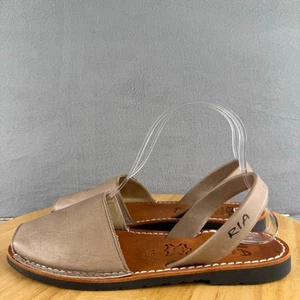Ria Menorca Tan Leather Slip-On Sandals With Back Strap Women’s Size 38/ 7.5 US - Picture 1 of 8