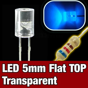 430B/100# LED 5mm zylindrisch blau 100 Stück - Flat TOP LED Blue 100 Stück - Bild 1 von 1