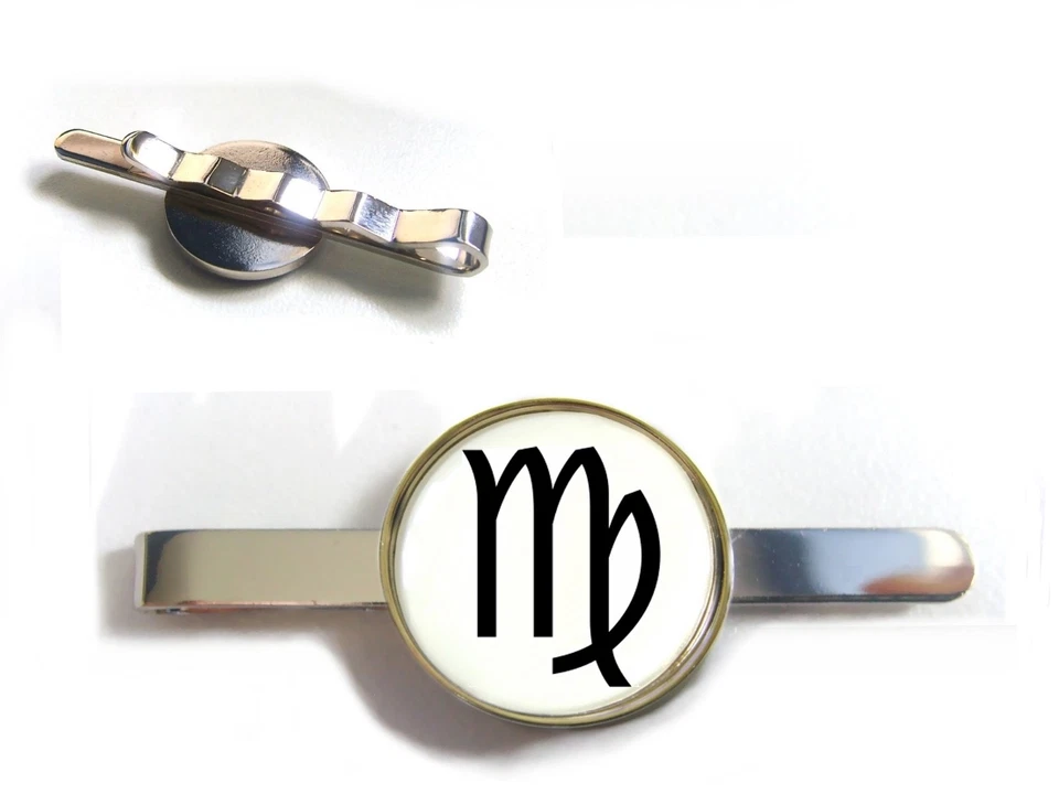 ZODIACO ESTRELLA SIGNO DE NACIMIENTO VIRGO LA DONCELLA CUMPLEAÑOS CORBATA DESLIZAMIENTO CLIP PIN BAR Foto 1 de 1