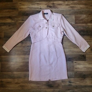 Vintage Xtrmz Pink Plaid 2-Piece Dress & Jacket Set Size 5/6 - Picture 1 of 21