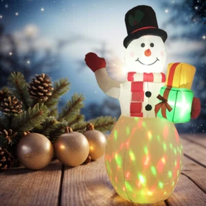 5FT Inflatable Christmas Snowman LED Light Up Santa Decoration Indoor/Outdoor - Picture 1 of 23