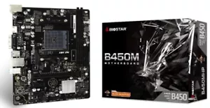BIOSTAR AMD B450 AM4 DDR4 Micro ATX Gaming Motherboard - Picture 1 of 2