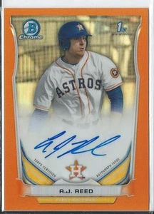 AJ REED 2014 BOWMAN chome DRAFT AUTO ORANGE REFRACTOR ROOKIE CARD 19/25 - Picture 1 of 1