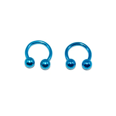 Par de Barra Circular Herradura Anodizada 14G 8 mm Acero Quirúrgico - 6 Colores Foto 1 de 4