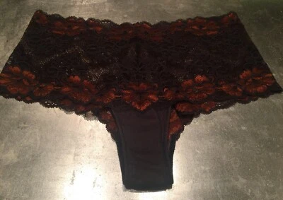 Bragas hipster de encaje floral transparente talla XL gris ahumado y óxido Foto 1 de 4