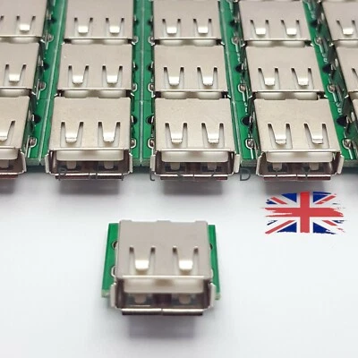 4 Pin Type A FEMALE USB to 2.54mm DIP PCB Breakout Board SIP Adapter UK - Image 1 of 2