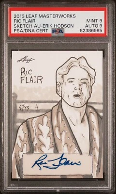 1/1 Ric Flair 2013 Leaf Masterworks Pop Century boceto autógrafo PSA 9 automático 9 Foto 1 de 3