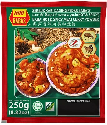Babas Meat Curry Powder (Serbuk Kari Daging) 25gm X 10 - Image 1 of 2