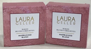 2X Laura Geller gebackenes Rouge-N-Brighten marmoriertes Rouge 0,16 Oz. ätherische Rose - Bild 1 von 5