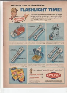 Original 1955 Hunting Time is Ray-o-Vac Flashlight Time Magazine Ad - Picture 1 of 1
