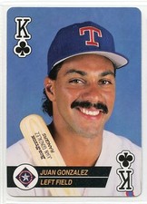 1994 Bicycle Baseball Aces Playing Card - Juan Gonzalez - Texas Rangers