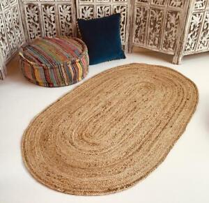 2X3 Ft,Rug Oval jute Rug braided Style rustic look Bohemian Area Rug/Carpet