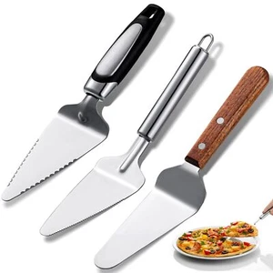 3 Pcs Stainless Steel Pie Server Set Cake Spatula Pizza Cutter Pie Cutter - Picture 1 of 6