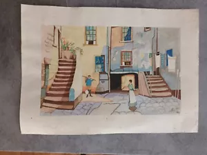 Watercolour French dated 1957 & signed - Picture 1 of 2