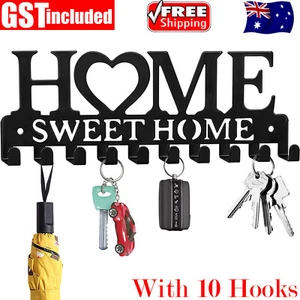 10 Hooks Door Back Organizer Key Holder Hanging Wall Mounted Hanger Storage Rack - Picture 1 of 9