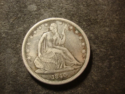 1840 VF XF Small Letters Seated Liberty Half Dollar Coin RXR BBX Cover