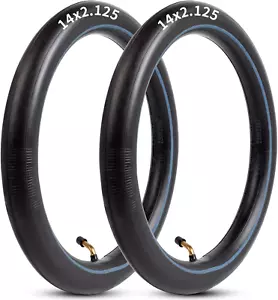 Heavy-Duty 14" Electric Bike Inner Tubes with Angled Valve Stem - 2 Pack - Picture 1 of 12
