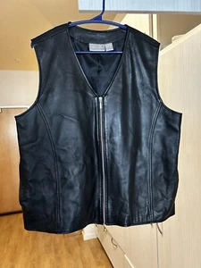 Black Lamb Skin Leather Vest Nordstrom Womens XL - Picture 1 of 5