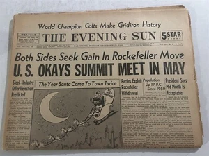 1959 The Sun Newspaper BALTIMORE COLTS NY Giants JOHNNY UNITAS World Champions - Picture 1 of 5