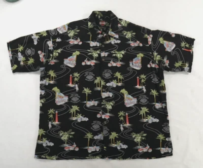Camisa Harley Davidson Tori Richards Negra Hawaiana Aloha Daytona Fl Para Hombre XL Foto 1 de 4