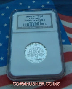 1999-S CONNECTICUT STATE SILVER QUARTER NGC PF 69 UC ~ BRILLIANT - Picture 1 of 2