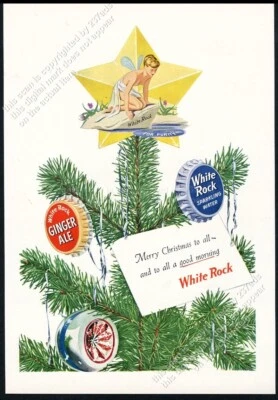 1948 Белый камень воды имбирь эль Xmas дерево фея звезда искусства винтажная печатная реклама - Изображение 1 из 4