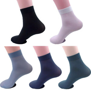 1Pair Mens Bamboo Silk Ankle Business Dress Sock Sports Casual Socks One Size