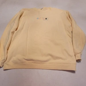 Vintage Wisconsin Sweatshirt 90s Nature Adult XL Bent's Camp Yellow - Picture 1 of 7