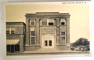 Vintage 1930 Milton WV PC BANK OF MILTON Teich Archives MINT - Bild 1 von 2
