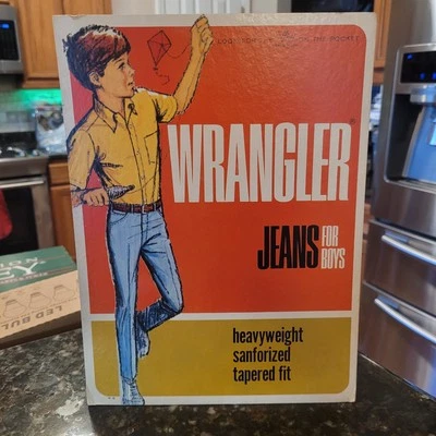 Vintage Wrangler Clothing Jeans For Boys Kite Store Advertising Sign - Image 1 of 4