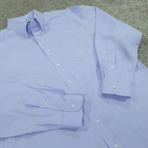 Jos A Bank Dress Shirt Men's 17.5 36 Tailored Fit Button Down Traveler Blue - Picture 1 of 10
