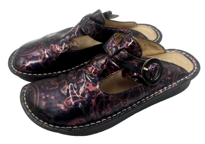 ALEGRIA Mules 木屐懒人鞋 39 鞋 US 8.5 DON-339 佩斯利紫色粉色 — 第 1/4 张图片