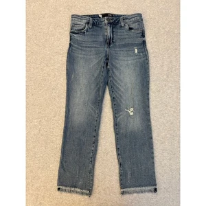 KUT From The Kloth Reese Jeans Womens Sz 4 Ankle Straight Distressed Frayed Hem - Picture 1 of 17