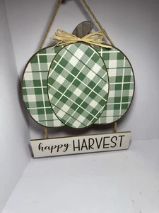 Letrero de calabaza Happy Harvest arte de pared decoración 11-1/2 x 17 - Imagen 1 de 3