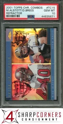 2001 TOPPS CHROME COMBOS REFRACTOR #TC15 DREW BREES RC PSA 10 - Image 1 of 4