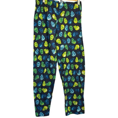 Pantalones de pijama informales con estampado de calavera para niños 14 azules Foto 1 de 4